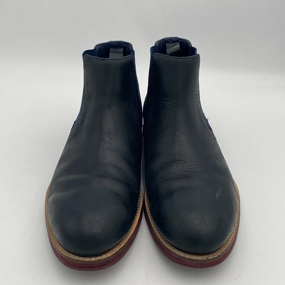 Ted Baker London Kaidon Chelsea Boots Men's 10 Black blue Leather Casual office